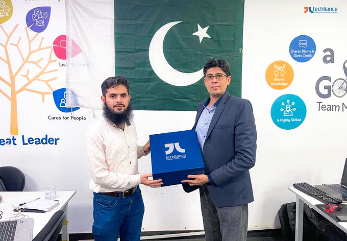 Sufyan Abbas - NodeJS Developer - New employee appreciation at Techliance - November 17, 2022