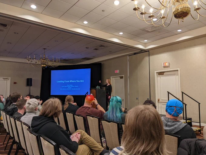 Rose Wiegley on stage at RubyConf Mini 