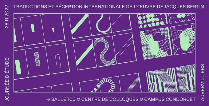 visuel de la journée d'études "Traductions et réception internationale de l'oeuvre de Jacques Bertin