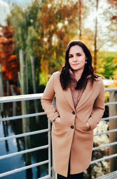 Photo of turtletickles in front of a canal with trees in the background displaying Autumn foliage...yes it's the same as the other photo basically lol