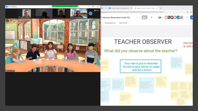 Mursion simulation via Zoom with Google Jamboard