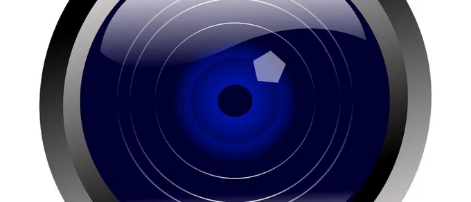 Digital illustration of a close-up view of a camera lens.