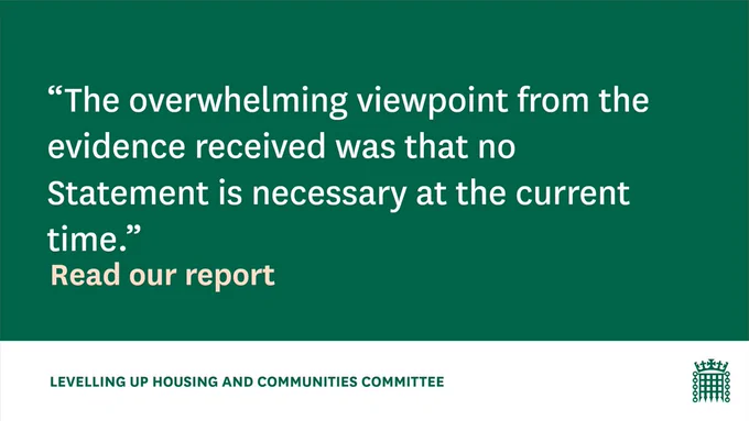 "The overwhelming viewpoint from the evidence received was that no Statement is necessary at the current time." Read our report.