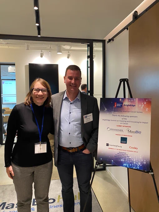 Carla Kim and Steve Curtis at the American Cancer Society BrightEdge Summit.  