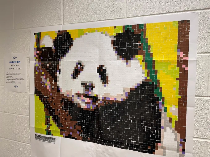 Poster of a mosaic panda