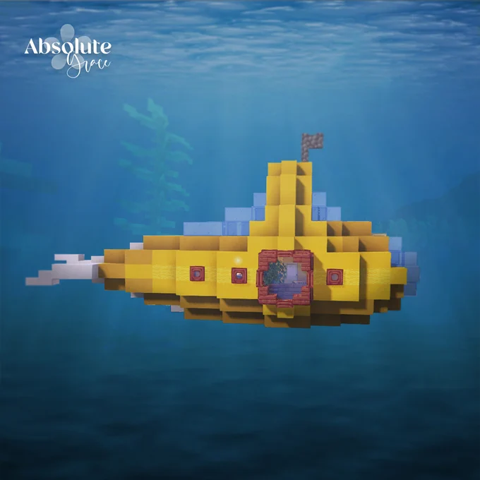 A small submarine made in Minecraft.