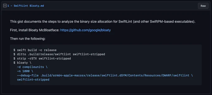 Screenshot of gist