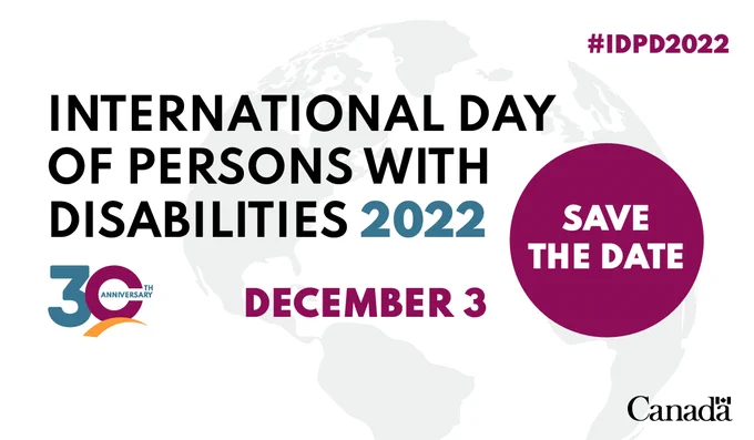 International day of persons with disabilities 2022 - Save the date December 3