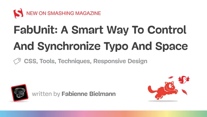 A photo of the author next to the title of the article published on Smashing Magazine today