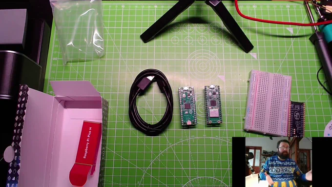 The components for day one laid out on the bench.