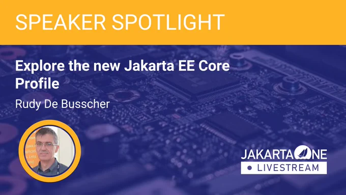 JakartaOne LiveStream speaker card for Rudy