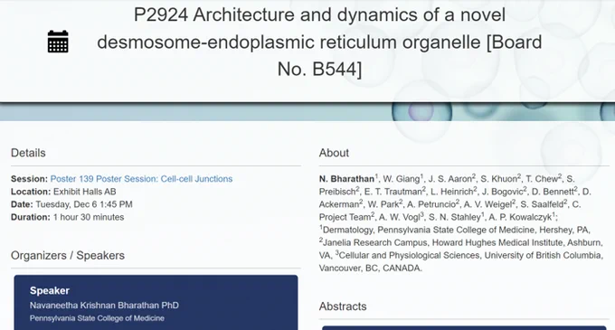 Screenshot of my poster information.