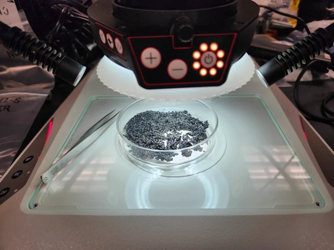 USGS photos of recently collected lava samples from Mauna Loa by K. Lynn.
