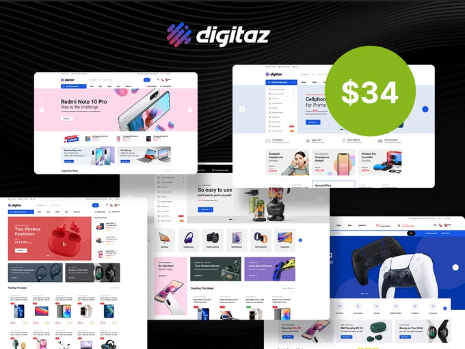 Digitaz - Electronics store Elementor WooCommerce Theme sale