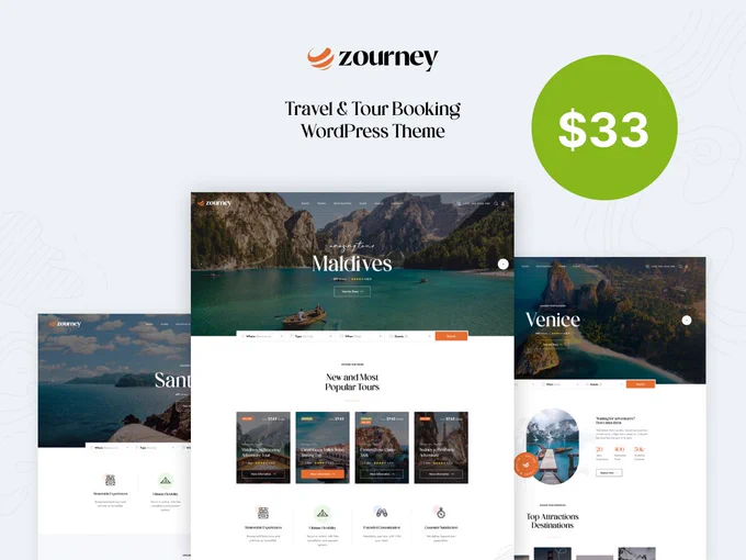 Zourney - Travel Tour Booking WordPress Theme