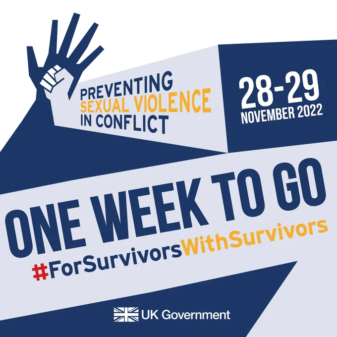 Graphic: One Week To Go - Preventing Sexual Violence in Conflict 28-29 November 2022