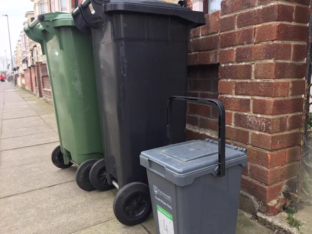 Wheelie bins on the street