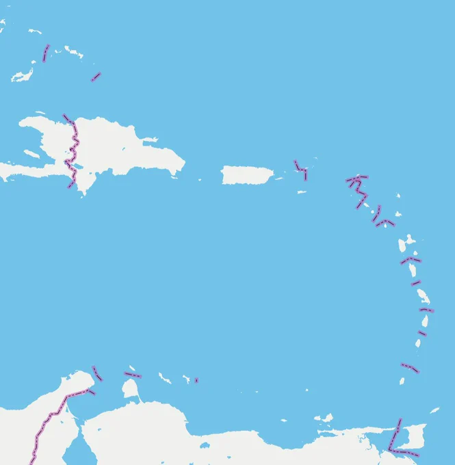 Administrative boundaries of the Caribbean