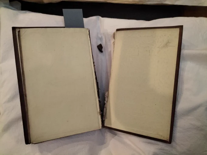 A book with the cover detached