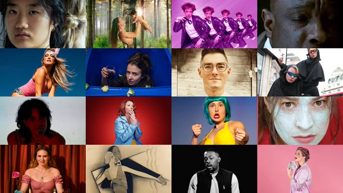 A compilation of promotional images for shows taking part in VAULT Festival 2023.