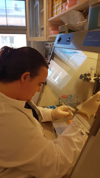 Victoria doing labwork