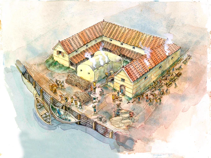 Artists impression of Billingsgate Roman House and Baths as it would have looked in Roman times.