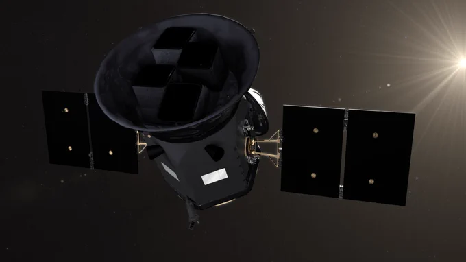 This illustration shows the TESS spacecraft.