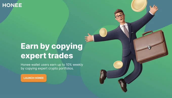 Copytrading in the Honee crypto wallet.