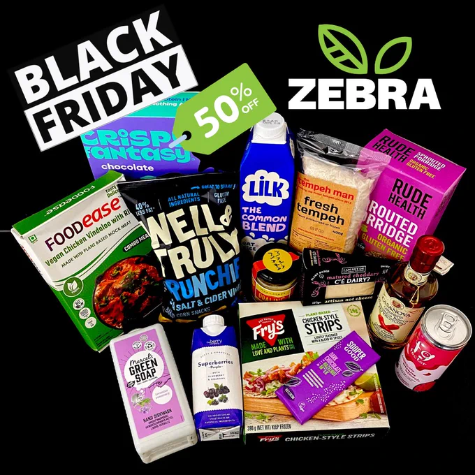 Just for Black Friday Week, we are launching the Limited Edition Zebra Box worth over £60 of products for only £29.90 and FREE DELIVERY!

https://zebraplantbased.com/shop-3/uncategorized/the-limited-edition-zebra-box/