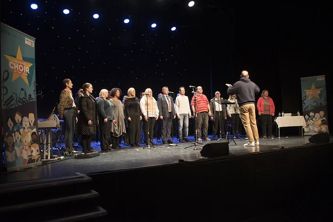 Clitheroe Parish Church Amateur Operatic Dramatic Society rehearsing.