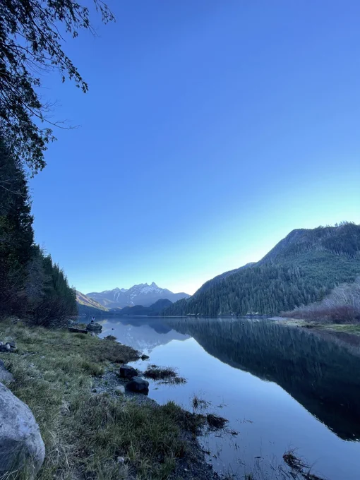 Image of mountain range and river