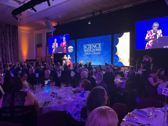 Inside the Parliament House Great Hall, for the Science in the Shine Dome Gala Dinner