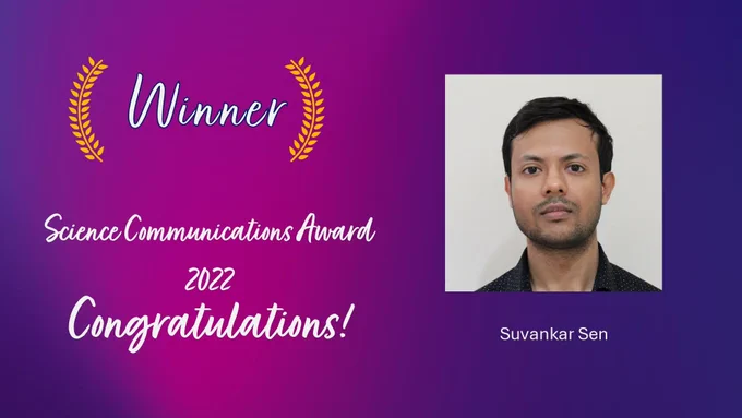 Suvankar Sen - TMOS 2022 Communications Award