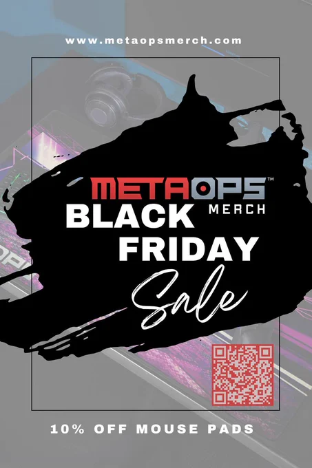 Attention gamers: your setup is incomplete without a MetaOps mousepad. 

Get yours now at 10% off👇
https://metaopsmerch.com/collections/mouse-pads

(discount automatically applies at checkout)

#Web3 | #Gaming | #BlackFriday