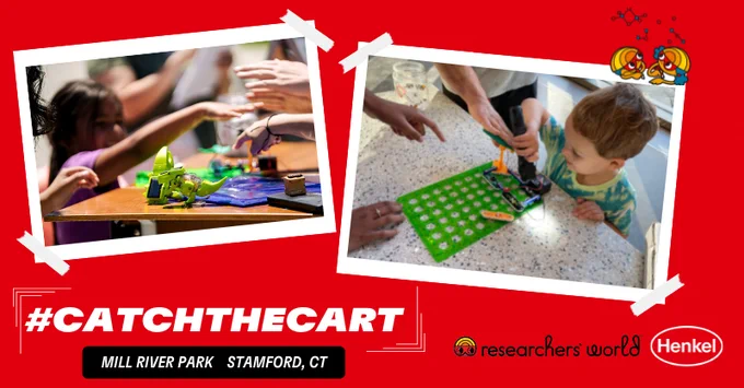 Children participating in the Henkel Researchers’ World Discovery Cart lesson.