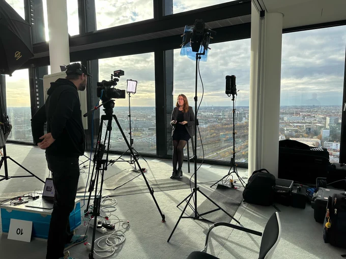 Maaike Coppens from open dialog at SZ Tower in Munich, speaking at the All About Voice Conference