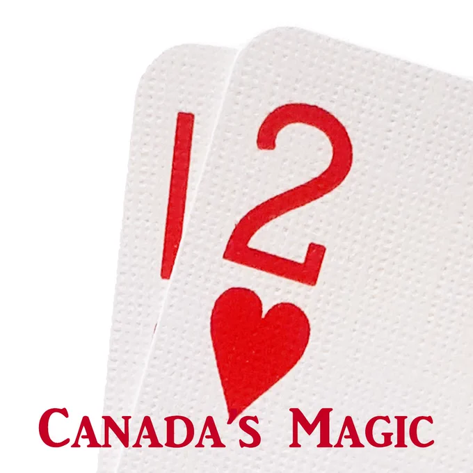 The number 12 illustrated with cards.