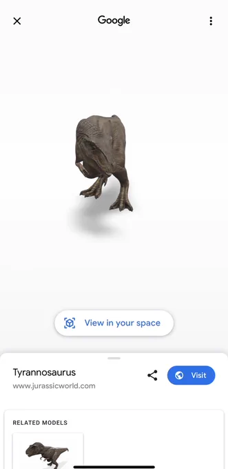 View in your space T-Rex result