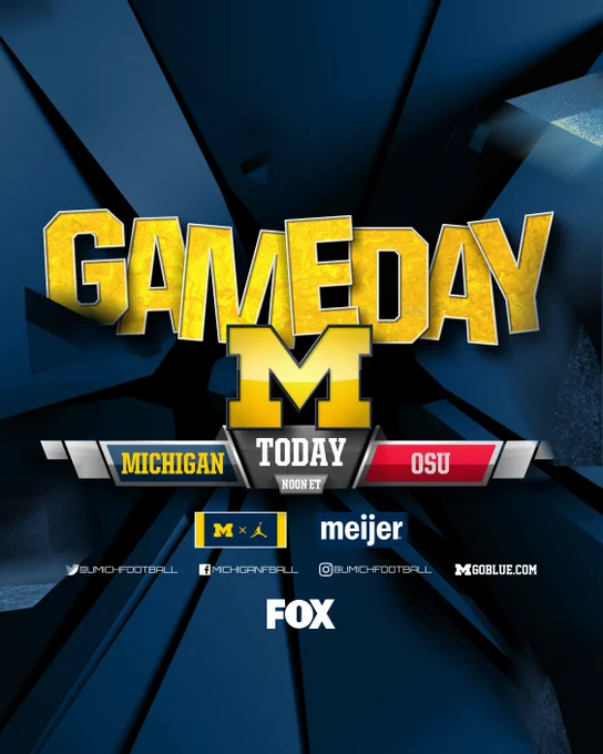 𝐆𝐚𝐦𝐞 𝟏𝟐

Time: Noon
Location: Columbus, Ohio
TV: FOX
Radio: Michigan Sports Network
