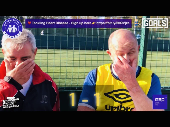 ⚽️ Missed us last week? Catch up 👉 https://youtu.be/2YDn_LeKUwE #Over50 #Over60 #Over70 #Football #CVD #CardiacRehab #Health #NHS #TimeToTalk #Project84 #London #Essex #WHUFC #LOFC #AFC #THFC #Seniors #Diabetes #Qatar2022 Partners @deliver_success @theCALMzone @GoalsChingford
