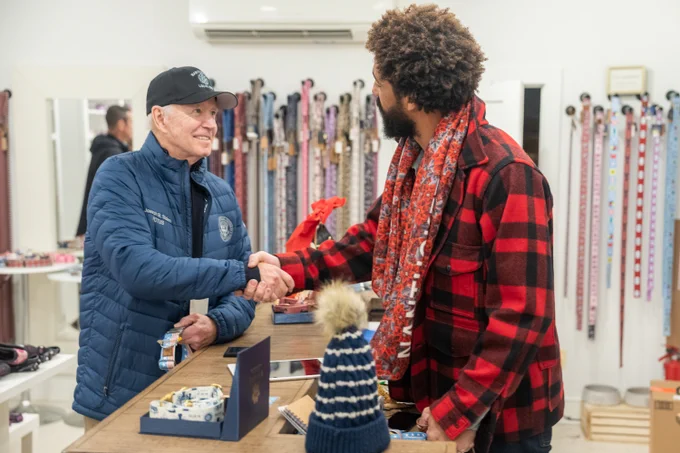 President Biden shops at a small business.