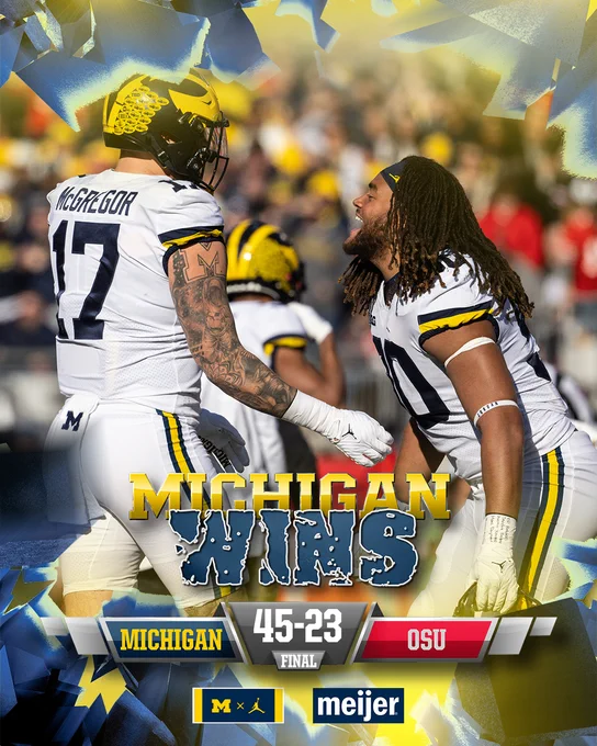 Michigan defeats OSU, 45-23