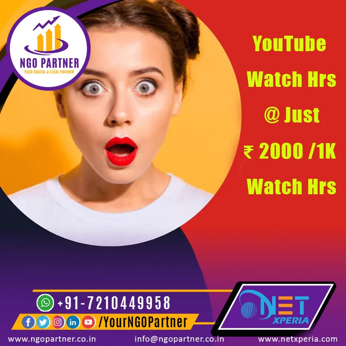 ।। NGO Partner, Net Xperia ।।

YouTube Watch Hrs  ₹ 2000 For 1K

#YouTube #NGORegistration #80GRegistration #12ARegistration #DigitalPartner #LegalPartner #ChildHealthcareNGOInIndia #WashYourHand #CleanDesinfect #HealthCareNGOInIndia #NGOIndia #YourNGOPartner #NetXperia #WebDevelopment #Software #SEO #SearchEngineOptimization #LogoDesign #Blog #Domain #Hosting #WebDesign #DigitalMarketing #MobileApp #NetXperia

WhatsApp Us :  https://api.whatsapp.com/send?phone=917210449958

https://www.ngopartner.co.in  । https://www.netxperia.com
