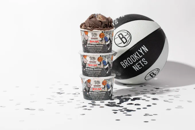 A photo of the Birthday Swishes: Home Court Advantage ice cream flavor