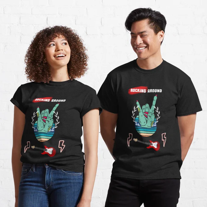 rocking around the christmas tree . Wonderful design perfect for people who love rocking around and music.
 Grab this design as a birthday gift for your girlfriend, boyfriend, sister, or brother who loves rock around .
 The design is also great for Christmas.