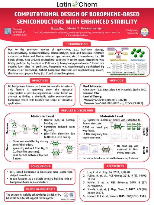 Borophenes are 2D boron-based materials with potential applications in optoelectronic and H2 storage industries. However, all the borophenes synthesised and predicted so far are metallic, which hinders most technological uses. In this work, we apply cluster and periodic DFT calculations to design in silico a kinetically stable borophene-based semiconductor material. The electronic and structural properties of our tailored borophene system are herein briefly discussed.