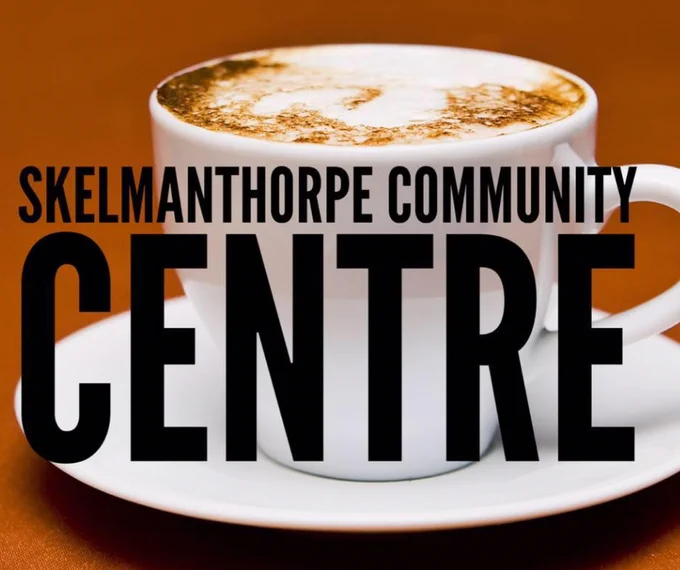 skelmanthorpe community centre with coffee mug