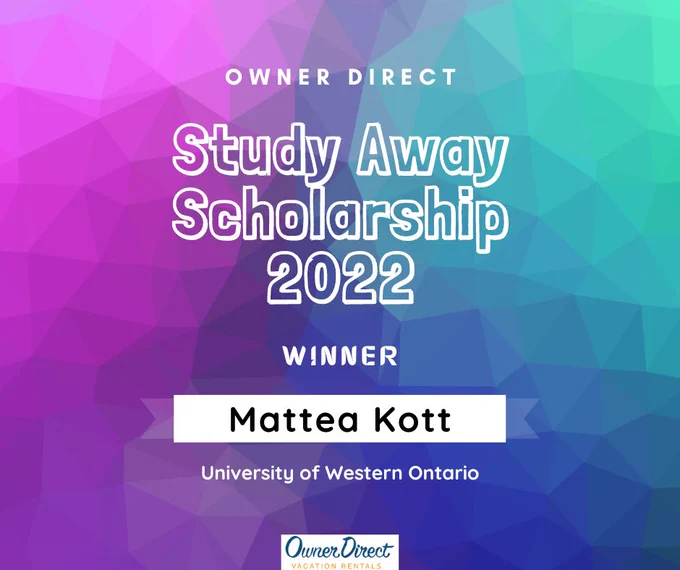 Owner direct study away scholarship winner 2022