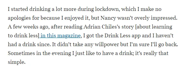Screenshot from interview with Louis Theroux in the Sunday Times