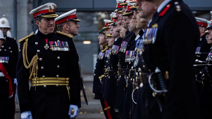 General Gwyn Jenkins during the ceremony in Devon